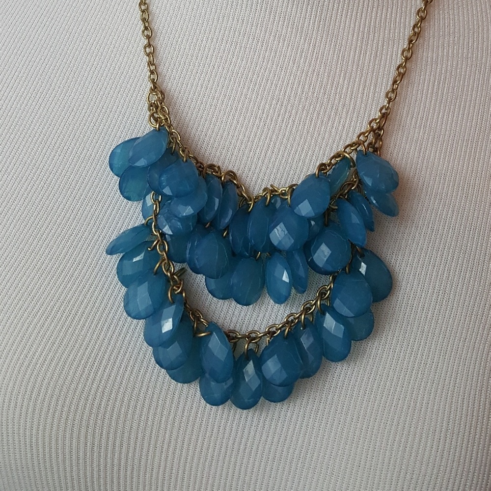 Necklace--Blue/"Gold"